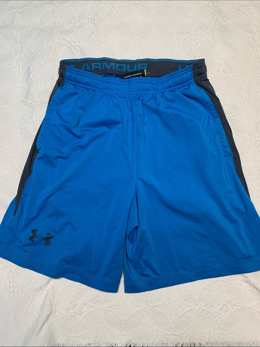 Under Armour Men’s Royal Blue Athletic Shorts with Black Accents